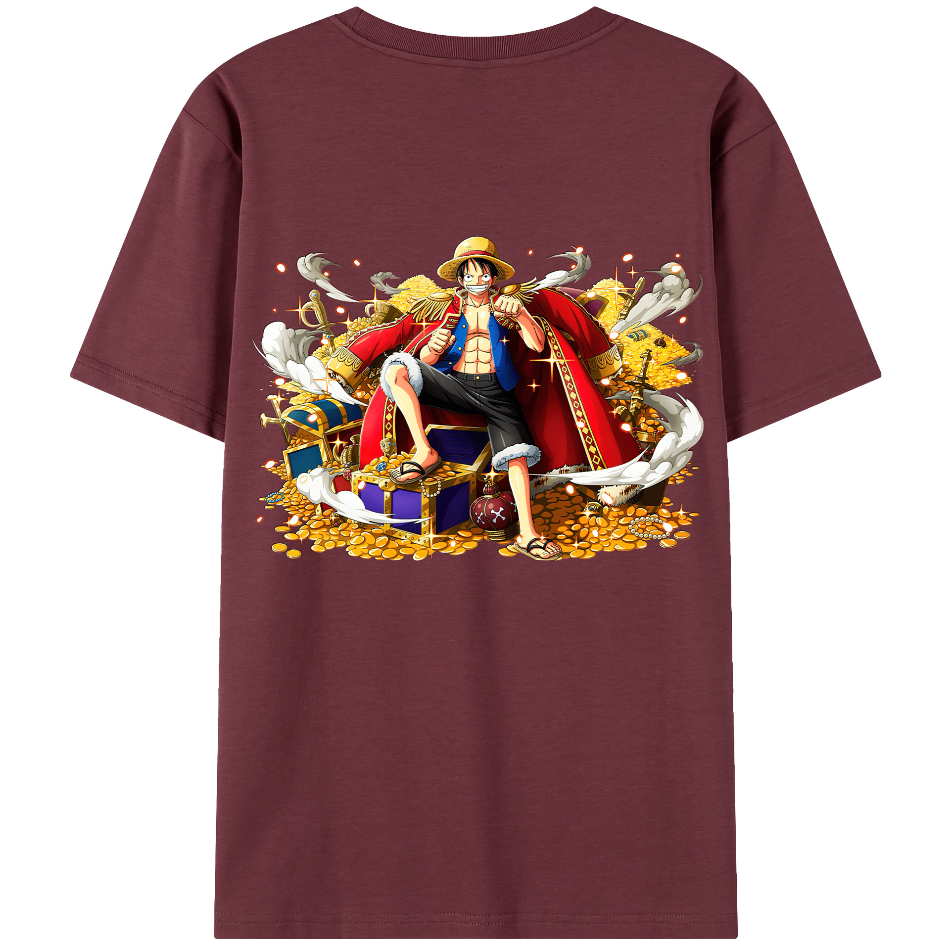 ワンピース モンキー・D・ルフィ ONE PIECE Monkey D. Luffy 綿100％半袖Tシャツ（背面プリント）